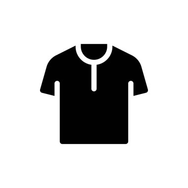 T shirt black glyph ui icon. Men clothing store. Online marketplace. User interface design. Silhouette symbol on white space. Solid pictogram for web, mobile. Isolated vector illustration