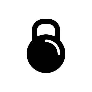 Kettlebell black glyph ui icon. Sports gear store. E commerce. Sporting tool. User interface design. Silhouette symbol on white space. Solid pictogram for web, mobile. Isolated vector illustration
