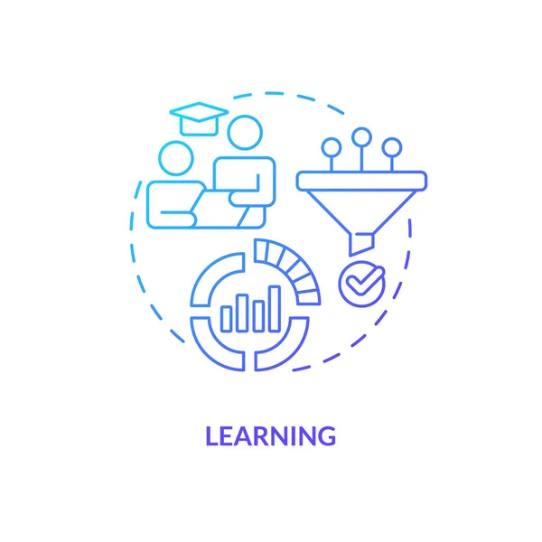 Learning Blue Gradient Concept Icon Experience Knowledge Model Crisis Management — Stockvektor