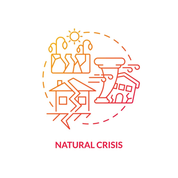 Natural Crisis Red Gradient Concept Icon Environmental Disaster Catastrophe Type — 스톡 벡터