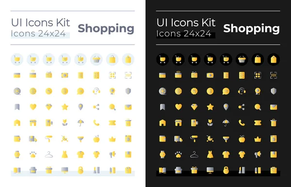 Shopping Flat Gradient Color Icons Set Dark Light Mode Digital — Stockový vektor