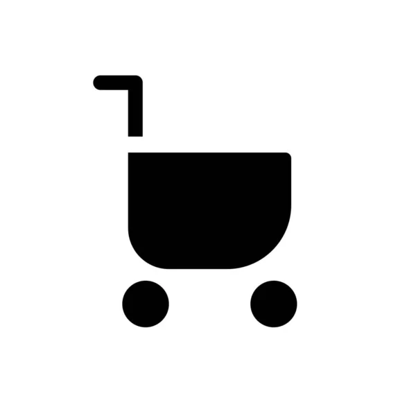 Shopping Cart Black Glyph Icon Purchase Products Services Shop User — Stockvector