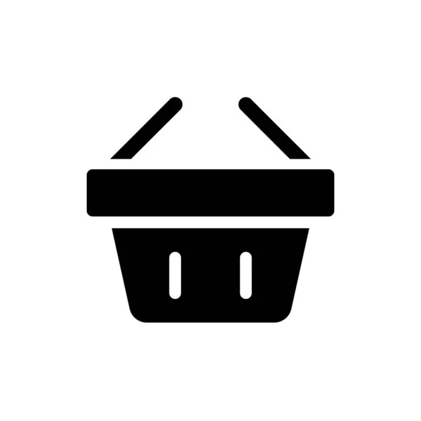 Shopping Basket Black Glyph Icon Carry Purchased Items Online Marketplace — Archivo Imágenes Vectoriales