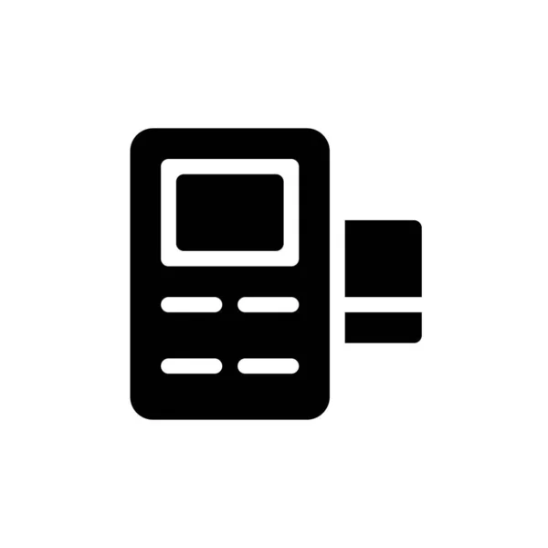 Card Payment Terminal Black Glyph Icon Billing Option Commerce User — Archivo Imágenes Vectoriales