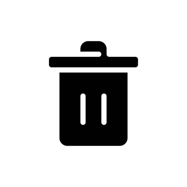 Trash Can Black Glyph Icon Recycle Bin Garbage Container Commerce — 스톡 벡터