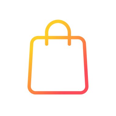 Shopping bag pixel perfect gradient linear ui icon. Online marketplace. Apparel shop. Buying items. Line color user interface symbol. Modern style pictogram. Vector isolated outline illustration