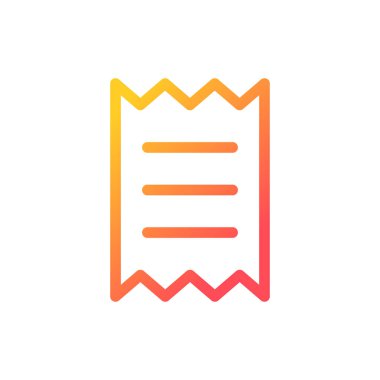 Get receipt for purchase pixel perfect gradient linear ui icon. Payment information. Online market. Line color user interface symbol. Modern style pictogram. Vector isolated outline illustration