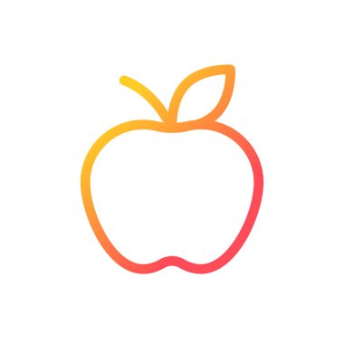 Apple fruit pixel perfect gradient linear ui icon. Organic products selling. Local farmers market. Line color user interface symbol. Modern style pictogram. Vector isolated outline illustration