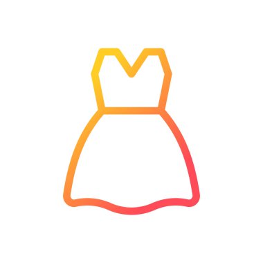 Dress pixel perfect gradient linear ui icon. Women clothing store. Stylish apparel. Branded clothes. Line color user interface symbol. Modern style pictogram. Vector isolated outline illustration