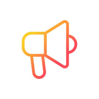 Handheld megaphone pixel perfect gradient linear ui icon. Announce about sales. Marketing campaign. Line color user interface symbol. Modern style pictogram. Vector isolated outline illustration