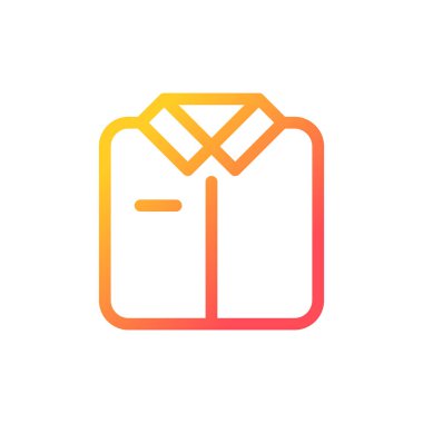Folded shirt pixel perfect gradient linear ui icon. Work uniform for sale. Pajamas store. Formal clothes. Line color user interface symbol. Modern style pictogram. Vector isolated outline illustration