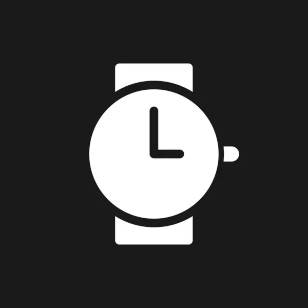 Wristwatch Dark Mode Glyph Icon Buying Watches Jewelry Store User — Vector de stock