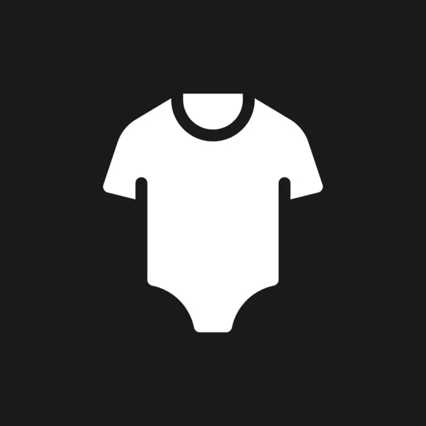 Baby Bodysuit Dark Mode Glyph Icon Sleepwear Kid Infant Clothes — Stockvector
