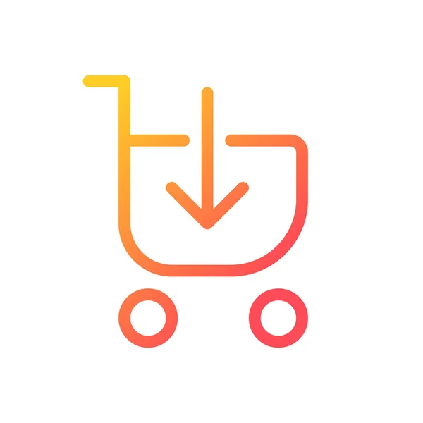 Loading Shopping Cart Pixel Perfect Gradient Linear Icon Put Product — Archivo Imágenes Vectoriales