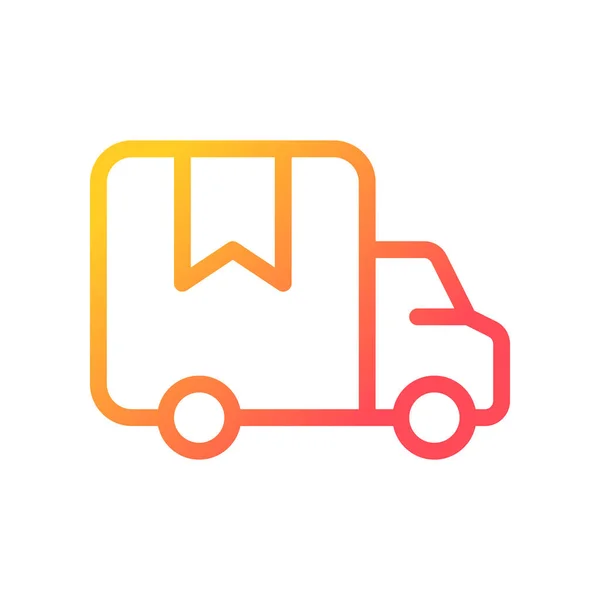 Delivery Truck Pixel Perfect Gradient Linear Icon Transporting Goods Products — Vettoriale Stock