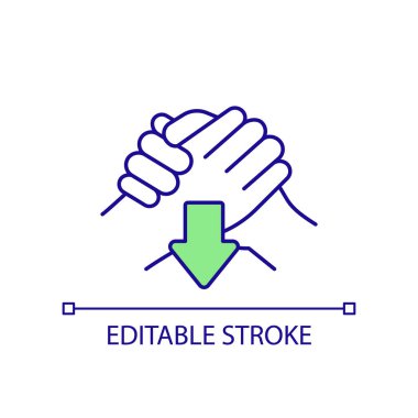 Lack of support RGB color icon. Effective communication and teamwork risks. Disappointment in relationship. Isolated vector illustration. Simple filled line drawing. Editable stroke. Arial font used