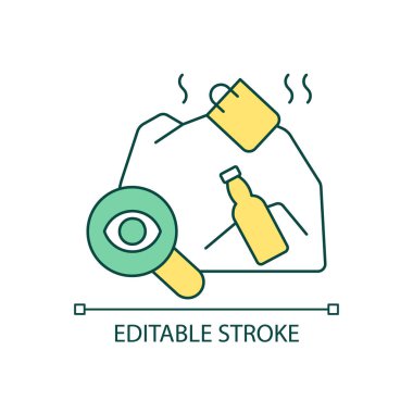 Landfill management RGB color icon. Monitoring byproducts. Solid waste disposal. Isolated vector illustration. Harm environment risks. Simple filled line drawing. Editable stroke. Arial font used