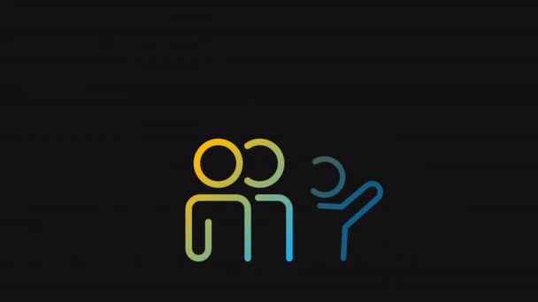 Animated Talking Dark Gradient Icon Exchanging Ideas Communication Colleagues Loop — Stock Video