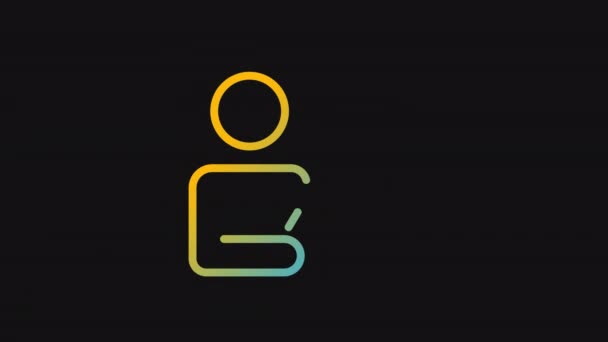 Animated Complete Dark Gradient Icon Task Management Problem Solving Meet — Vídeo de Stock