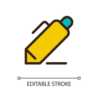 Note-taking pixel perfect RGB color ui icon. Classroom activity for student. Simple filled line element. GUI, UX design for mobile app. Vector isolated pictogram. Editable stroke. Arial font used