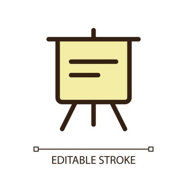 Portable presentation board pixel perfect RGB color ui icon. Display board. Simple filled line element. GUI, UX design for mobile app. Vector isolated pictogram. Editable stroke. Arial font used