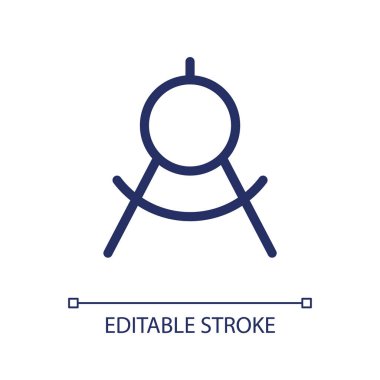 Mathematics class pixel perfect linear ui icon. Math course. Dividers tool. Mathematics. GUI, UX design. Outline isolated user interface element for app and web. Editable stroke. Arial font used