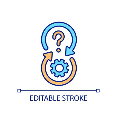 Information support setup RGB color icon. Answers on customers questions. Technical settings. Isolated vector illustration. Simple filled line drawing. Editable stroke. Arial font used