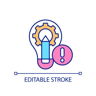 Warning about creativity excess RGB color icon. Build realistic plans. Adequate company strategy. Isolated vector illustration. Simple filled line drawing. Editable stroke. Arial font used