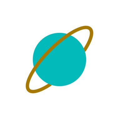 Planet with ring flat color ui icon. High school astronomy course. Planetary science. Study universe. Simple filled element for mobile app. Colorful solid pictogram. Vector isolated RGB illustration
