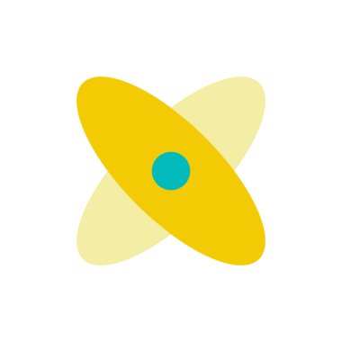 Science flat color ui icon. Atomic structure. Physics and chemistry courses for high school students. Simple filled element for mobile app. Colorful solid pictogram. Vector isolated RGB illustration