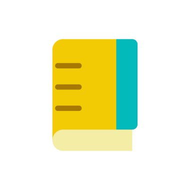 School notebook flat color ui icon. Spiral composition book. Note-taking during lecture. Classes. Simple filled element for mobile app. Colorful solid pictogram. Vector isolated RGB illustration