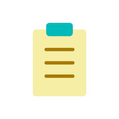 Filled tablet flat color ui icon. Handwriting notes. Collecting patient data. Stationery supply. Simple filled element for mobile app. Colorful solid pictogram. Vector isolated RGB illustration