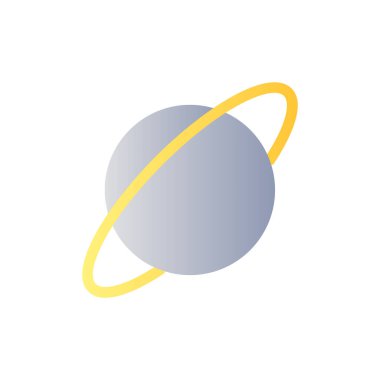 Planet with ring flat gradient two-color ui icon. High school astronomy course. Planetary science. Simple filled pictogram. GUI, UX design for mobile application. Vector isolated RGB illustration