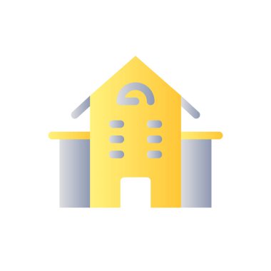 School building flat gradient two-color ui icon. Educational facility. Preschool and university. Simple filled pictogram. GUI, UX design for mobile application. Vector isolated RGB illustration