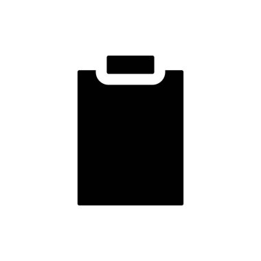 Blank tablet black glyph ui icon. Stationery supply. Paper notebook. User interface design. Silhouette symbol on white space. Solid pictogram for web, mobile. Isolated vector illustration