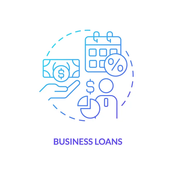 Business Loans Blue Gradient Concept Icon Financial Aid New Project — Image vectorielle