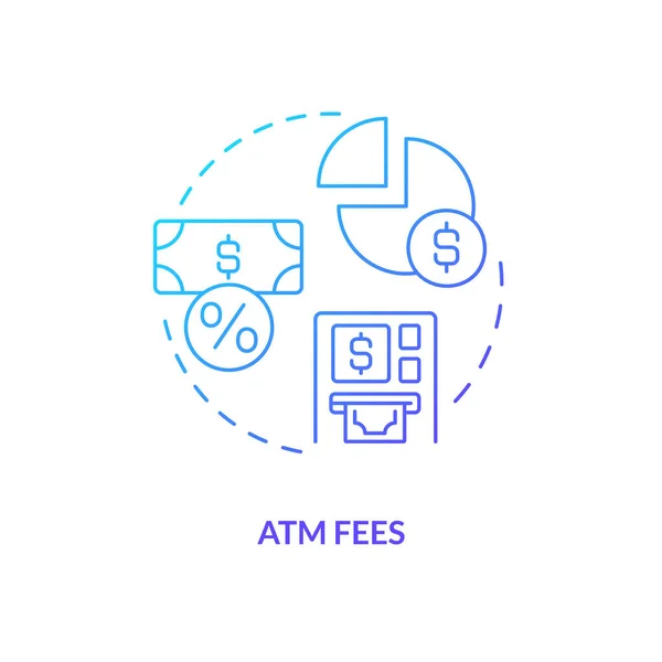 Atm Fees Blue Gradient Concept Icon Payment Withdraw Operations Choosing — Vetor de Stock