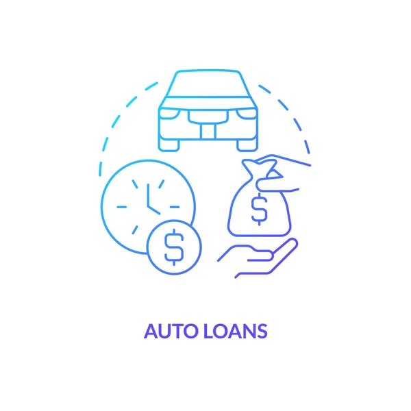 Auto Loans Blue Gradient Concept Icon Personal Bank Product Customer — Vetor de Stock