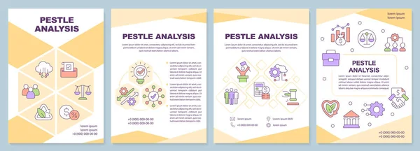 Pestle Analysis Yellow Brochure Template Management Tool Leaflet Design Linear —  Vetores de Stock