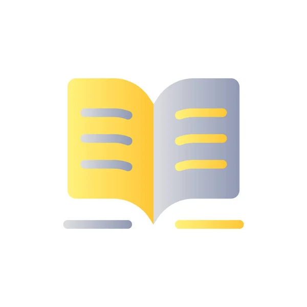 Public Library Flat Gradient Two Color Icon Assignment Writing Doing — Stockvektor