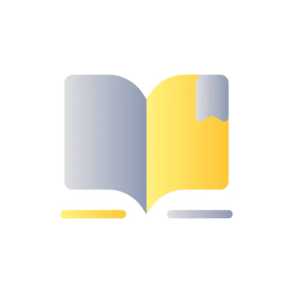 Reading Book Flat Gradient Two Color Icon Digital Library Ebook - Stok Vektor