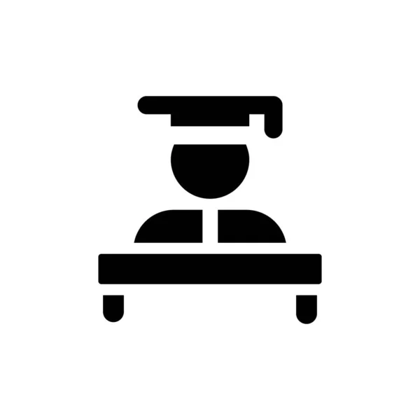 Graduation Ceremony Black Glyph Icon Commencement Valedictory Speech User Interface — Vettoriale Stock