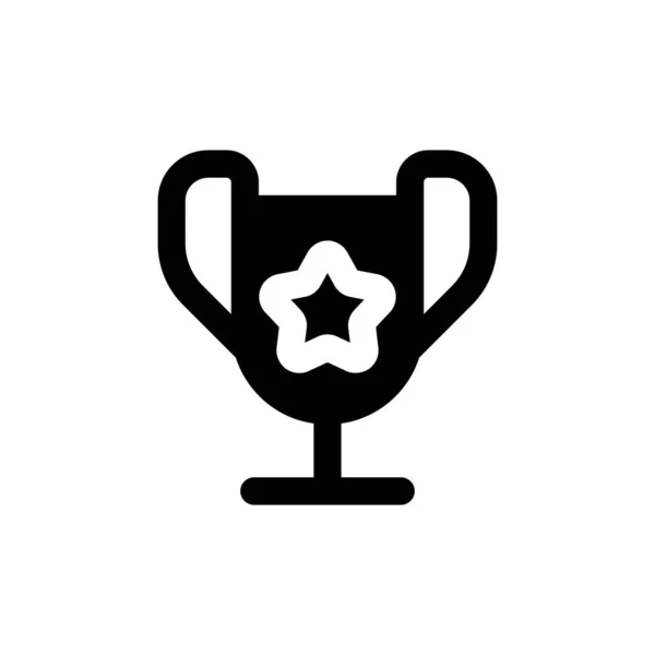 Trophy Cup Black Glyph Icon Outstanding Student Award Academic Competition — Stock vektor