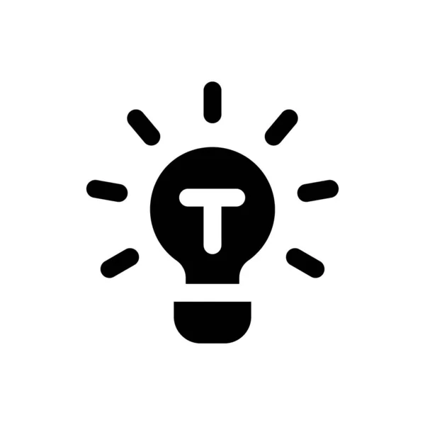 Brilliant Idea Black Glyph Icon Creative Thinking Sudden Insight User — ストックベクタ