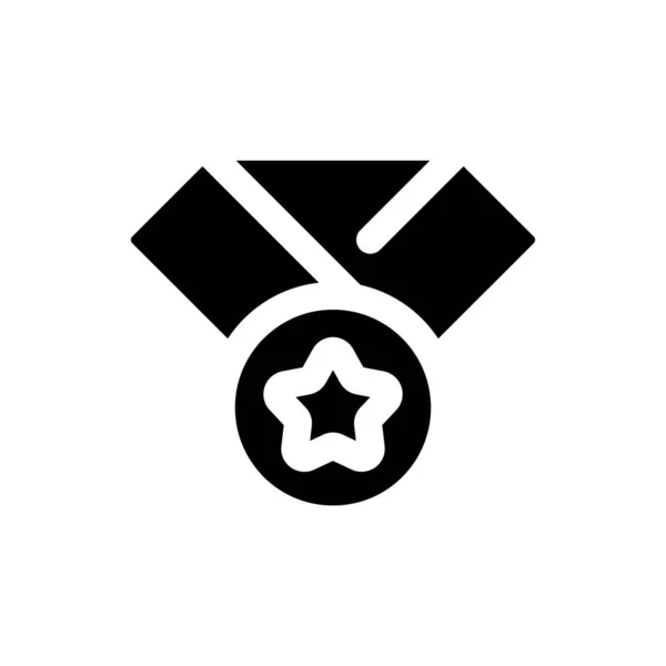 Award Badge Black Glyph Icon Reward Top Student Outstanding Achievement — Stockvektor