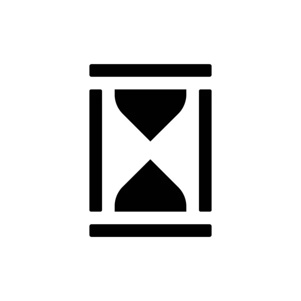 Hourglass Black Glyph Icon Time Measuring Device Sand Glass Clock — Vector de stock
