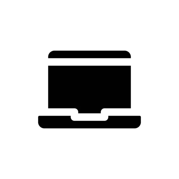 Laptop Black Glyph Icon Device School College Student Remote Study — 스톡 벡터