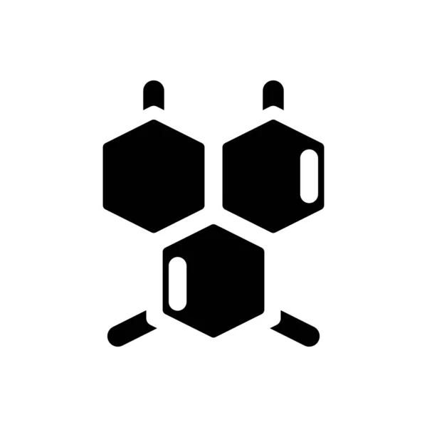 Chemical Connections Black Glyph Icon School Chemistry Course Bond Together — Vector de stock