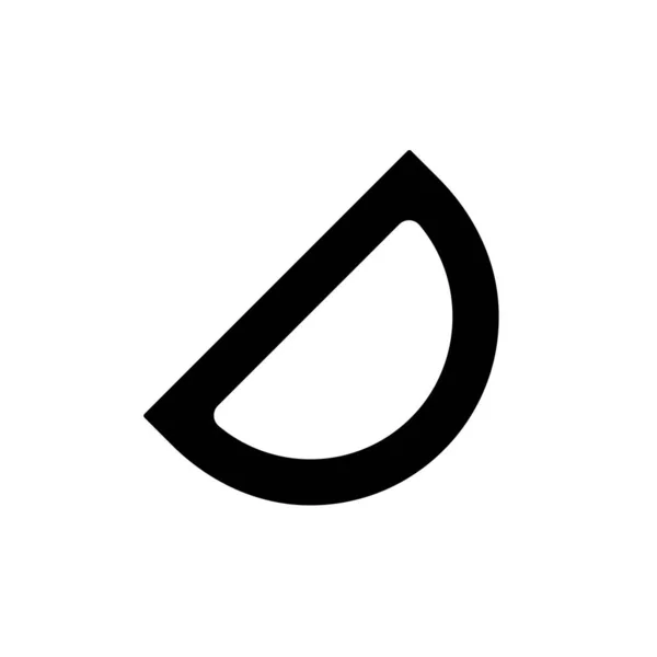 Protractor Black Glyph Icon Math Tool Stationery Supply Measuring Angles — Stok Vektör