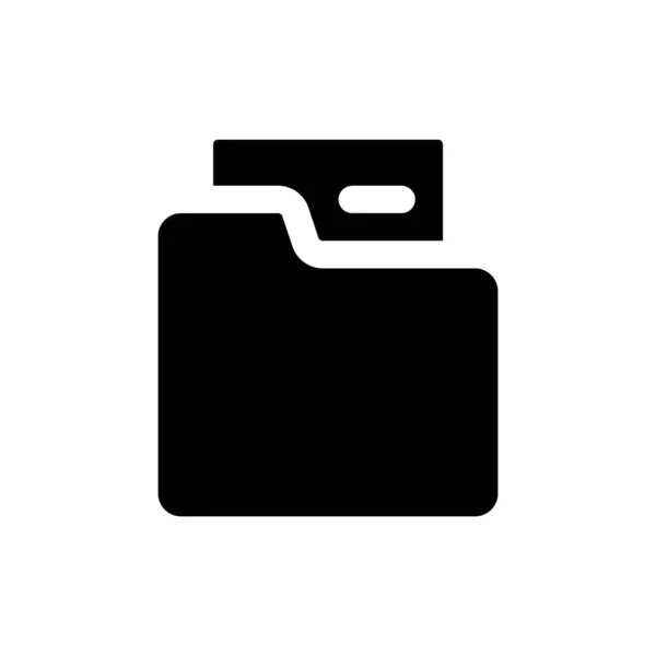 Folder Black Glyph Icon Stationery Essential Organize Documents User Interface — Vetor de Stock